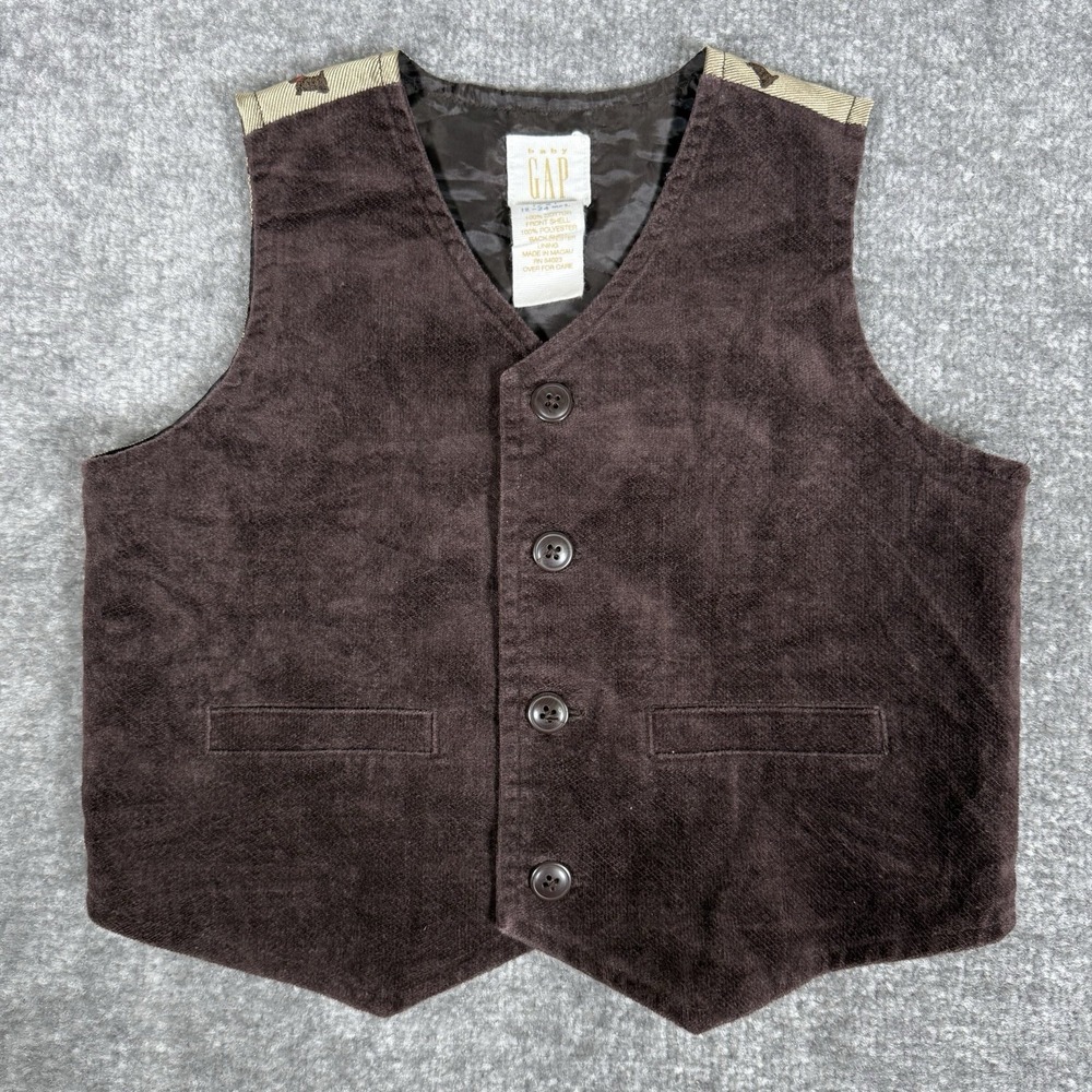 Baby Gap Vest Boys 12-24 mos‎ Brown Scottie Terrier Print